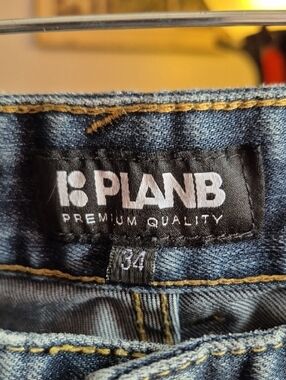 Plan B Premium Quality Men's Stretch Blue Slim Straight Jeans